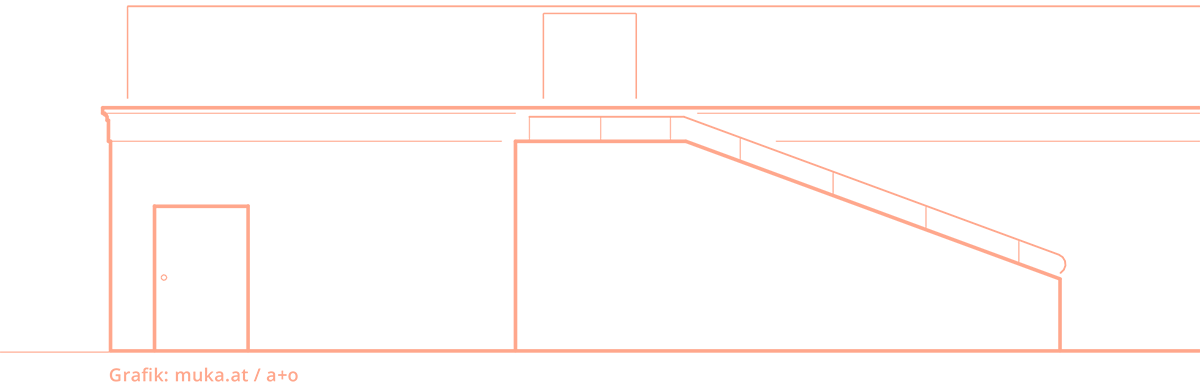 technische Zeichnung Aufriss des Bunkers, technical drawing elevation